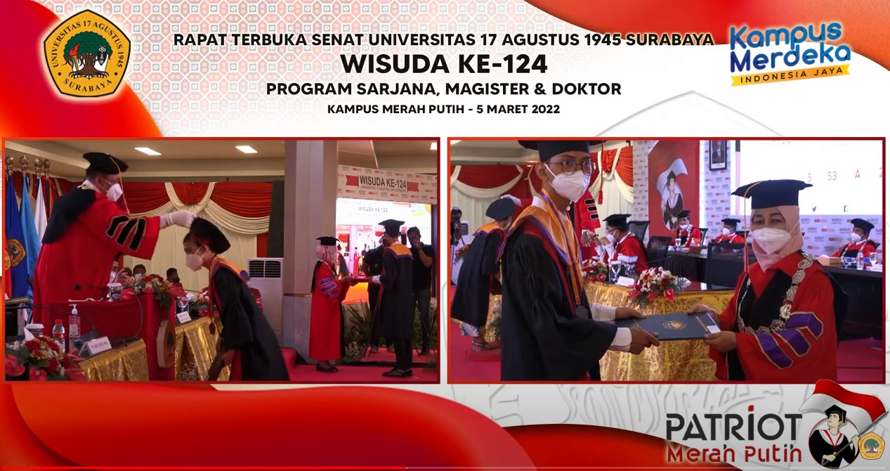 Wisuda ke 124 Untag Surabaya dilakukan Secara Luring Terbatas