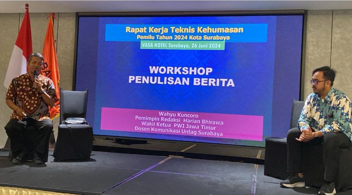 Workshop Penulisan Berita: Wahyu Kuncoro Berikan Materi pada RaKer Teknis Kehumasan Pemilu 2024