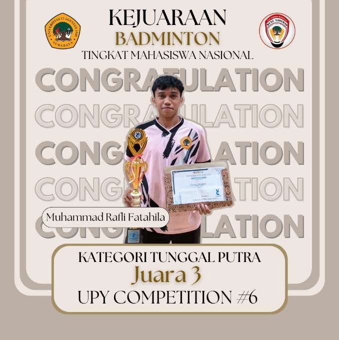 Juara 3 Tunggal Putra UPY Competition #6