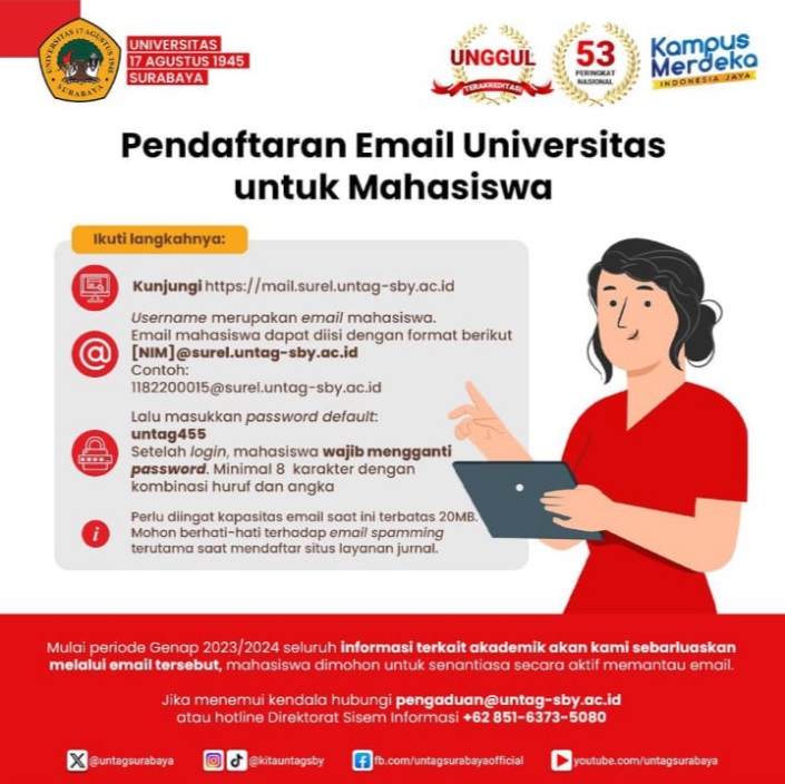 Pendaftaran Email Universitas untuk Mahasiswa Mulai Semester Genap 2023/2024