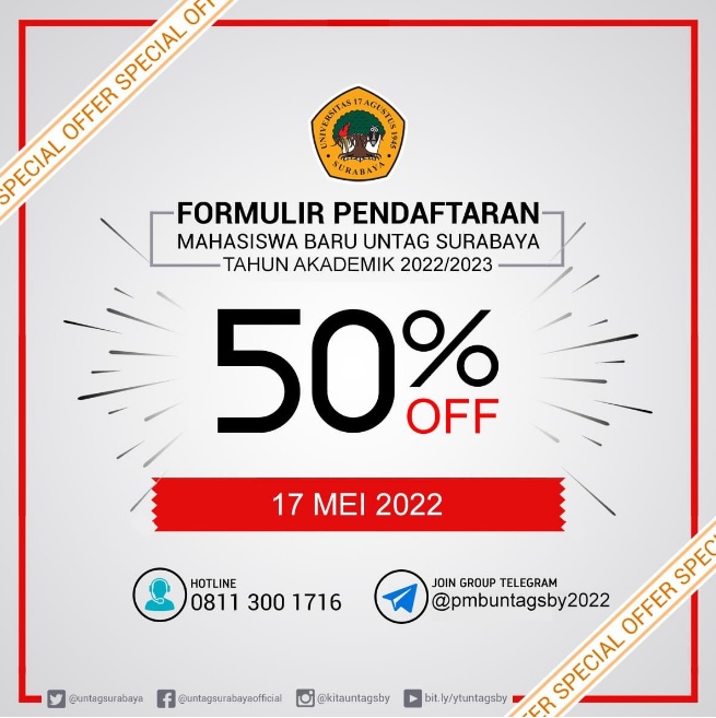 Ingat Tanggal 17 Diskon 50% Formulir Pendaftaran