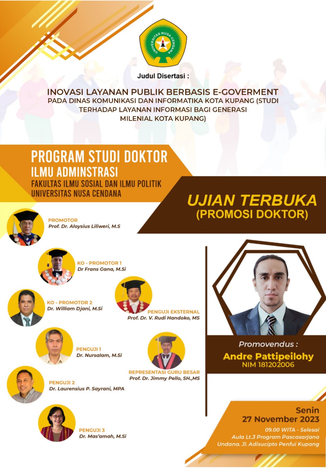 Prof. Dr. V. Rudy Handoko, MS Jadi Penguji Eksternal Ujian Terbuka Promosi Doktor di Universitas Nus