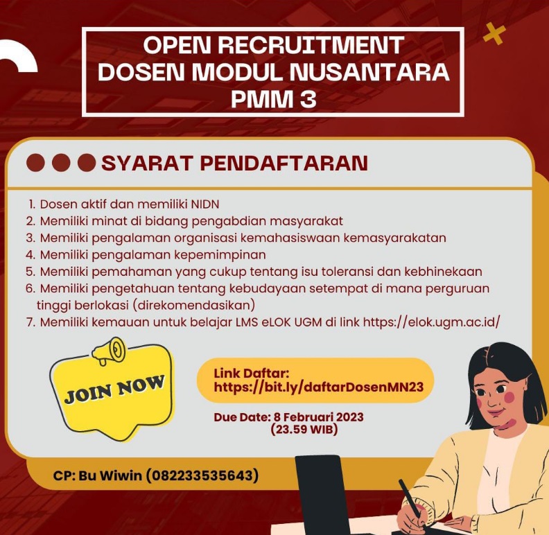 OPEN RECRUITMEN DOSEN MODUL NUSANTARA PMM3