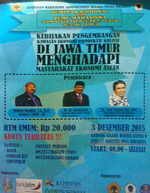 Seminar Nasional Dan Temu Mahasiswa Administrasi Negara Se-Jawa Timur