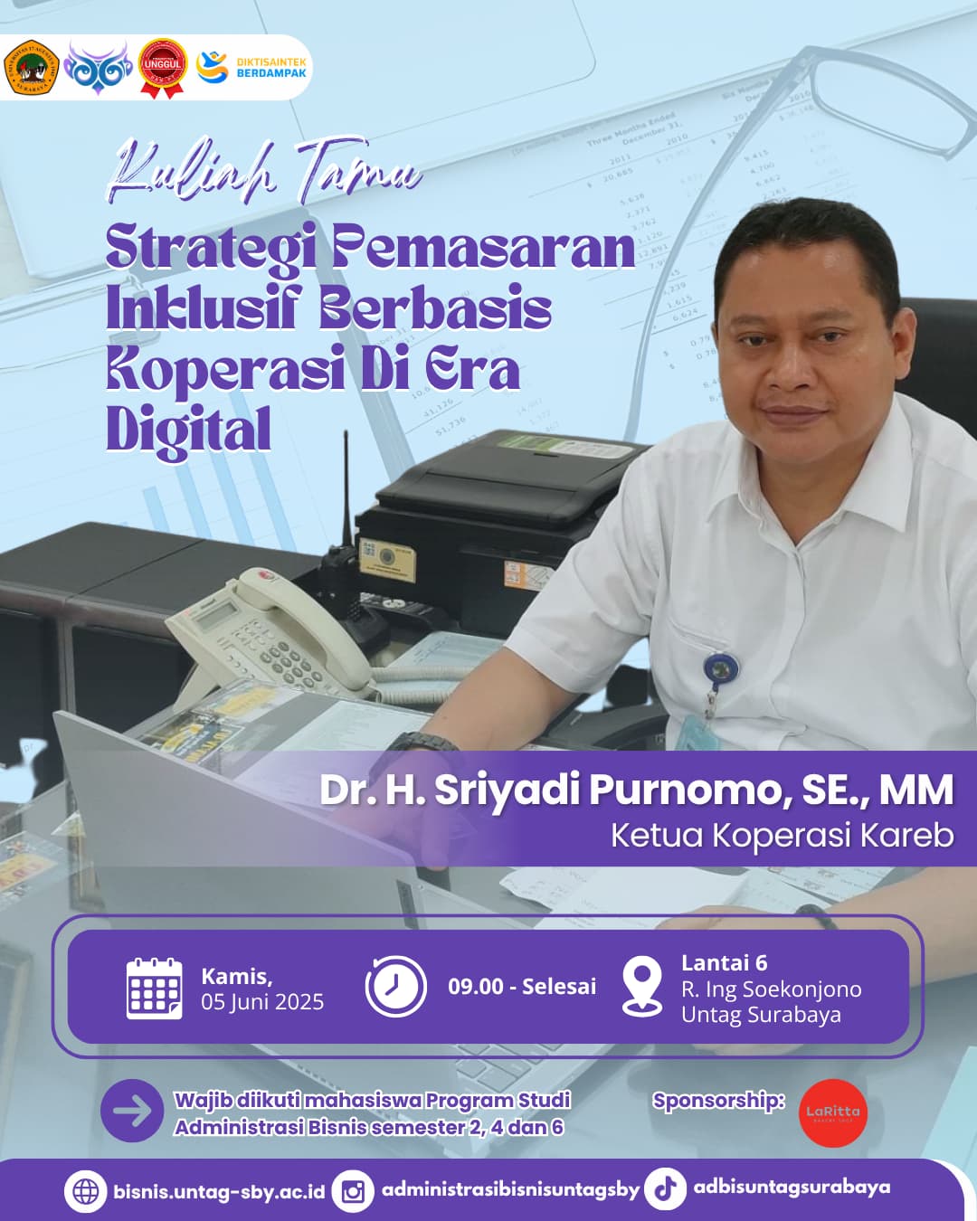 Kuliah Tamu Spesial bareng Dr. H. Sriyadi Purnomo, SE., MM
