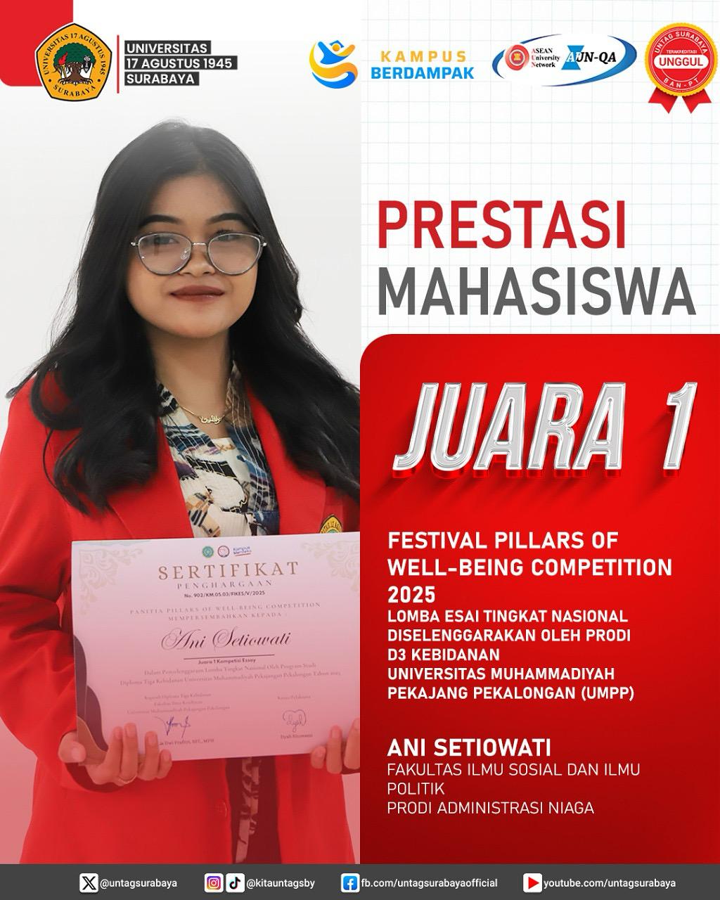 Mahasiswa FISIP Juara 1 Lomba Esai Tingkat Nasional!