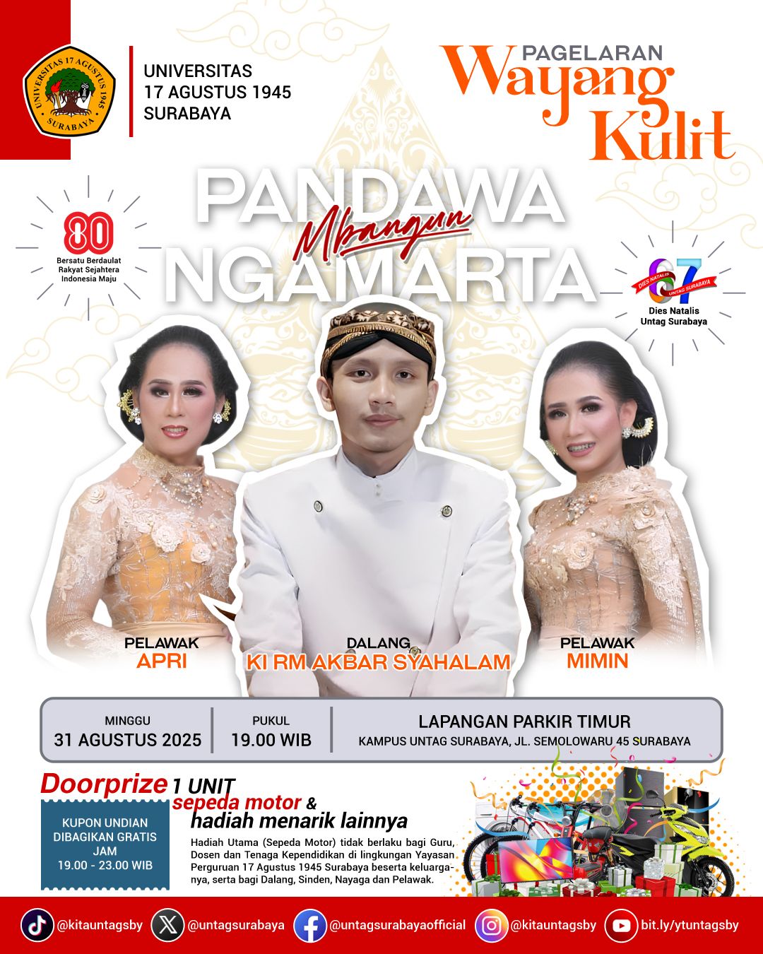 Pandawa mBangun Amarta dalam DIES UNTAG ke 67